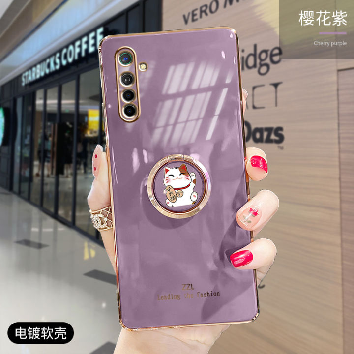 For%20Realme%20XT%20Cover%20+%20Ring%20Holder%20Stand%20Shiny%20Plating%20Square%20Bumper%20Phone%20Case%20Lens%20Protection%20Soft%20Silicone%20Shockproof%20Protective%20Back%20Cover%20-%20Image%202