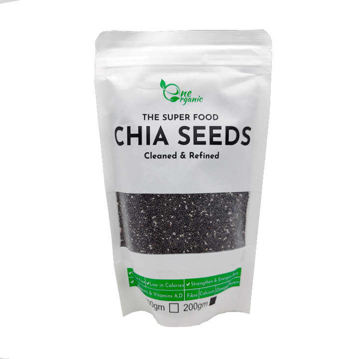 Chia Seeds 200 Grams -Imported Clean Organic for Weight Loose , Full Of Omega, Calcium , Fiber, Vitamins یہ تخم بالنگاہ نہیں ہے