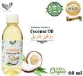 Coconut Oil 60ml | Edible | Pure and Natural Cold Pressed | Organic & Unrefined Nariyal Oil. 
