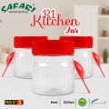 Durable Clear Plastic Food Storage Containers - Safari Mini Container 3 Set + 3 Spoons | Screw Lids | Kitchen Cabinet Pantry Containers for Spices, Herbs, Coffee, Tea | R1 Kitchen Jar 550ml. 