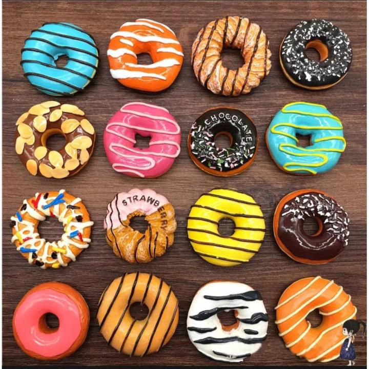 | one donut | Donut with sprinkles magnets set assorted colors with icing and sprinkles resin fridge magnets pick color set and style