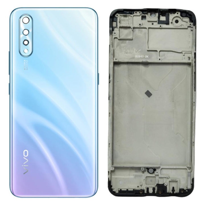 Vivo S1 Middle Frame Housing With Side Button and Camera Lens Complete Body Casing Replacement For S1 - Blue