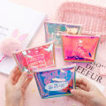 Creative laser coin purse small fresh student mini colorful cute girl heart coin bag key bag coin bag. 