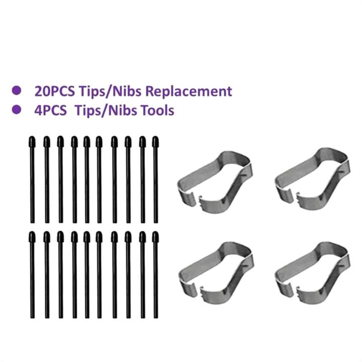 (20 Pack) Marker Pen Tips/Nibs for Remarkable 2 Stylus Pen Replacement Soft Nibs/Tips Black