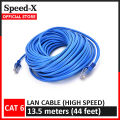 SpeedX LAN Cable 13.5 meters (44 feet) Cat 6 Ethernet Cable Fixed Connectors Internet Wire. 