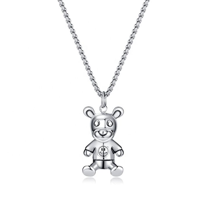 High Quality Bear Pendant Necklace Stainless Steel Men Necklace wholesale