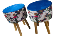 Wooden ottoman chair 2x pieces. 
