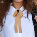 Ribbon Bow Tie Brooch Pre Tied Ties Bead Decorative Bowties Ribbon Brooches Neck Tie Bowknot Brooch Pin for Lady Daily Use Graduation Blouse. 