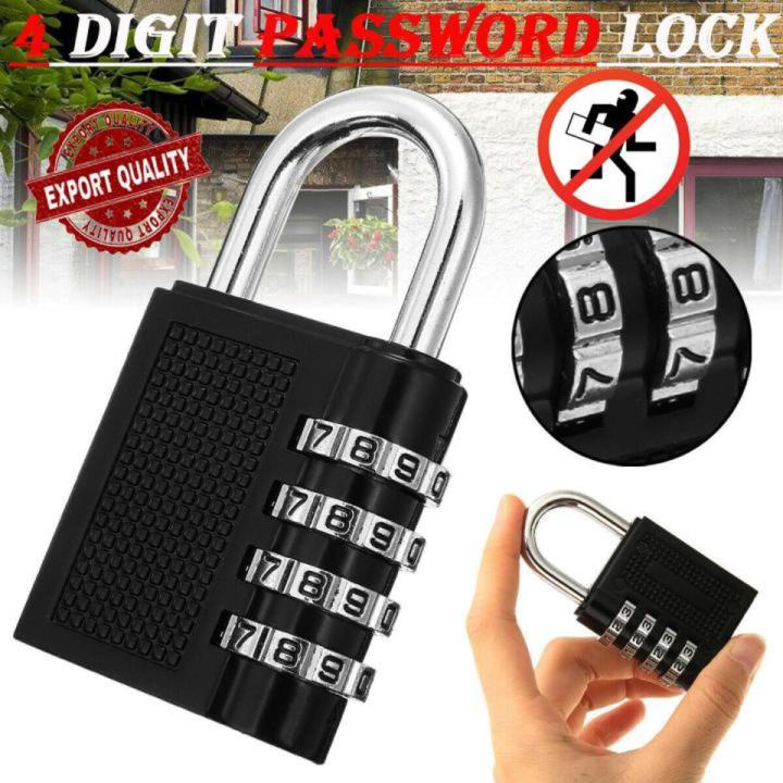 4 Digit padlock Digit Push Button Combination security Padlock for ...