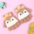 Tenderneyy Knitted Fingerless Gloves for Girls Cartoon Rabbit Ears Baby Mittens Warm Children Winter Half Finger Gloves Baby Accessories. 