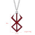 Anime Berserk Red Logo Necklace Keychain Guts Slave Brand Logo Pendants Cosplay Props Gift For Men Women Backpack Jewelry. 