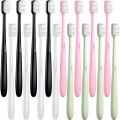 4 Pieces Extra Soft Toothbrushes 20000 Bristle Toothbrush Micro Nano Manual Toothbrush for Fragile Gums Adult Kids Children (Black, White). 