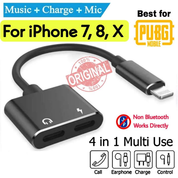 2 in 1 iPhone Converter Gaming Dual Lightning Splitter Adapter Music + Charge Compatible for iphone 7 8 X