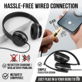 Pro-Studio Wired Over-Ear Headphones | Pure Audio No-Mic Headset | 3.5mm Universal Wired Connection with Ultra-HD Bass & Surround Sound | Foldable Ergonomic Headphone for Gaming, Music & Movies – One Click Pick. 