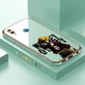 Luxury 6D Plating Case for Huawei P20 Lite Anime Cartoon Cool Luffy Side Pattern Back Cover Soft Silicone Square Frame Shiny Bling Phone Cases + Free Lanyard. 