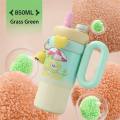 Imported 850ml 304 Stainless Steel Large Capacity Tumbler with Handle Large Ice Cup Gradient Cup with Straw for Girls and School Kids Gym and Office Use Large Tumbler for Girls Tumbler for Kids. 
