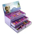 Multi Colour 54 Pieces Kids Art Artist Set in a Box with Drawers Pens Pencils Crayons Paints. 