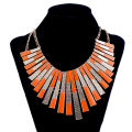 Wholesale orange flower chain necklace iron necklace for women artificial jewellery. 