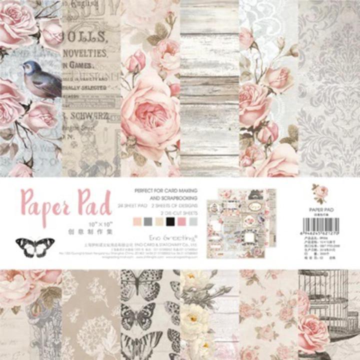 10 x10 inch 24 sheets printed patterns scrapbook paper origami paper DIY gift Card Making Handmade Home deco Pattern paper Flower Paper Pack