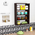 Elegant Kitchen Display Storage Rack Shelf Classic Walnut Engineered Wood Open Book Shelf DIY (Do-It-Yourself) Finish Color - Dark Brown by Home Décor Decorative. 