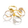 Flat Rings Base, Adjustable Ring Settings, DIY Jewelry Making Findings, 10mm Width 10 Pcs. 