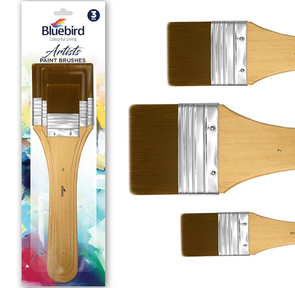 Bluebird Premium Gesso Brush Set of 3 - Professional Quality Brushes