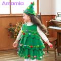 Children Christmas Tree Performance Costumes Festive Christmas Tree Costume Set for Girls Easy to Clean Xmas Hat Dress for Performance Cosplay Perfect Holiday Gift Christmas Costumes for Kids. 