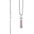 Necklace for Women and Men Dainty Handmade New Mini Brass Silver Barber Shop Pendant With Cuban Chain. 