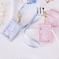 Cute Cherry Blossom Lanyard Card Holder student bus Card Case with Neck Strap Staff ID Business Card Holder Photo Badge Holder. 