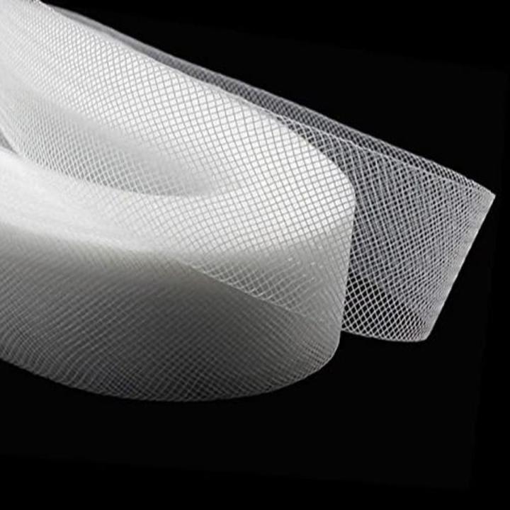50 yard Nylon 1Inch Stiff Horsehair Braid for Nylon Sewing Wedding Dress Dance Skirt Gowns Shaping Trimming Accessories (White)