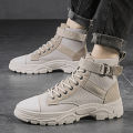 【ZOSR】Autumn New Martin Boots Fashion High Top Men Shoes Round Toe Lace-up Ankle Boots Casual Shoes for Men. 