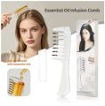 Unisex Transparent Essential Oil Applicator Massage Comb with Built-In Liquid Reservoir, Rolling Metal Teeth, Suitable for Women's Scalp Hair Growth and Men's Beard Oil Application, Home Salon Hair Care and Grooming Tool. 