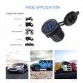 Car Power Socket Splitter Waterproof 5V 4.2A Dual USB Car Charger with Circle Blue LED Light Power Indicator for 12V 24V Vehicles. 