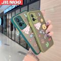 JIUMOO For vivo T1 5G Case Cartoon Cute Dinosaur Frosted Transparent Back Cover Lens Camera Protect Phone Case Silicone Edge Full Cover Casing Hard Cases. 