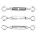 M4 Stainless Steel 304 Eye & Eye Turnbuckle Wire Rope Tension (5Pcs). 