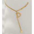 Yhpup Statement Letter D Pendant Necklace Gold Metal Stainless Steel Chain Jewelry Trendy Collar Collier. 