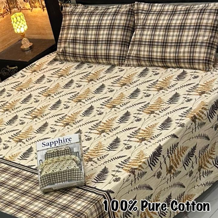 Gift Pack King Size Cotton Mix Sapphire Bedsheet