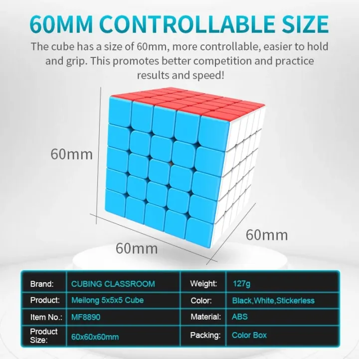 Rubik's%20Cube%205x5%20Professional%20Sticker%20less%20Magic%20Cube%20Multi%20color%20Mind%20puzzle%20Pre%20Lubricated%20-%20Image%205