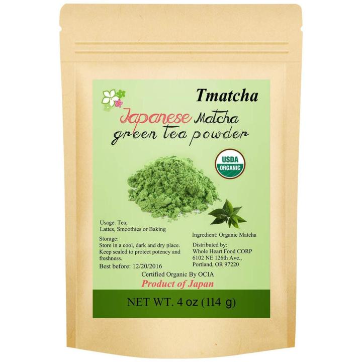 Tmatcha Matcha Green Tea Powder 4oz- USDA Organic - Japanese Matcha - Culinary Grade Matcha Powder 114g