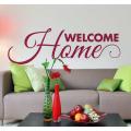 Welcome Home Greetings Quote Designed Wall Sticker For Decor Lovers - Size : 2 X 0.8 Feet- Red Color. 