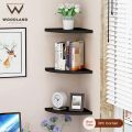 Wood land Corner Shelf Kitchen shelf Wall Shelf Wall-mounted Display Storage Organizer Rack for Living Room. 