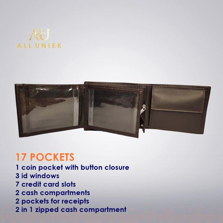 Genuine%20Leather%20Men's%20Zipper%20Coin%20Purse%20Cow%20Leather%20Wallet%20For%20Men%20Tri-fold%20Wallet%20Clasp%20Black%20Brown%20Coffee%20-%20Image%203