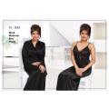 Pack of 3 Silk Robes Night Gown Set Nightwear Robe Gown - Black. 
