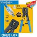 EZ RJ45 Crimp Tool Pass Through Cat5 Cat5e Cat6 Crimping Tool (Combo Pack). 