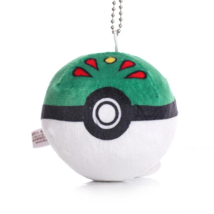 TAKARA TOMY Pokemon Keychain Pikachu Pokeball Plush Toys Pet Elf Ball Doll Soft Stuffed Bag Pendant