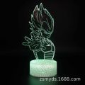 Cross-border exclusive supply of Dragon Ball series 3D table lamp creative gift visual three-dimensional light colorful touch LED night light. 