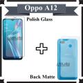 Oppo A12 2 in 1 Combo Tempered Glass And Back Matte Protector. 