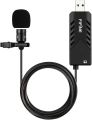 FIFINE USB Lavalier Microphone, Clip-on Cardioid Condenser Computer mic Plug and Play USB Lapel Microphone with Sound Card for PC and Mac-K053. 