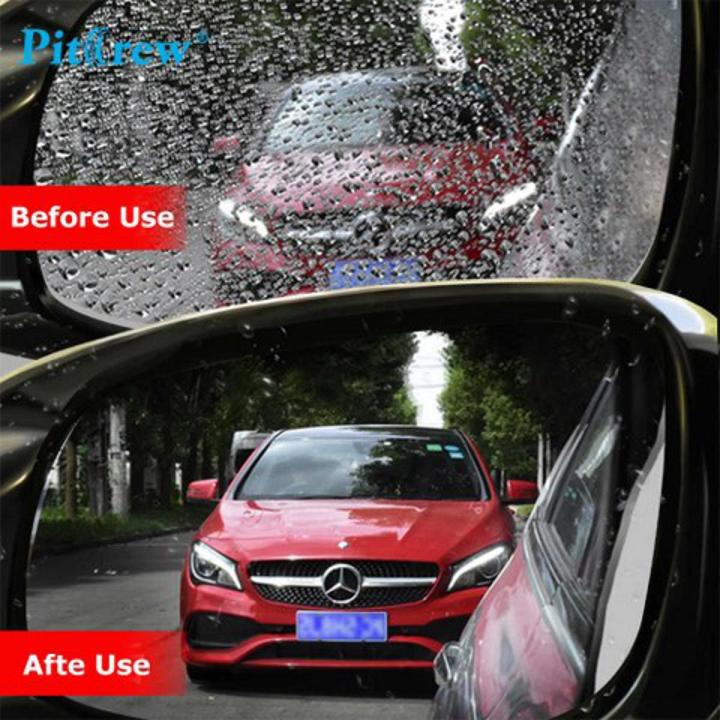 2pcs Waterproof Anti Fog Car Rear View Mirror Film Anti Glare Mist Rainproof Side View Window Clear Protective Sticker