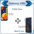 Samsung Galaxy A50s Tempered Glass Screen Protector Polish Glass + Back Cover Transparent Crystal Clear Soft Case For Samsung Galaxy A50s. 